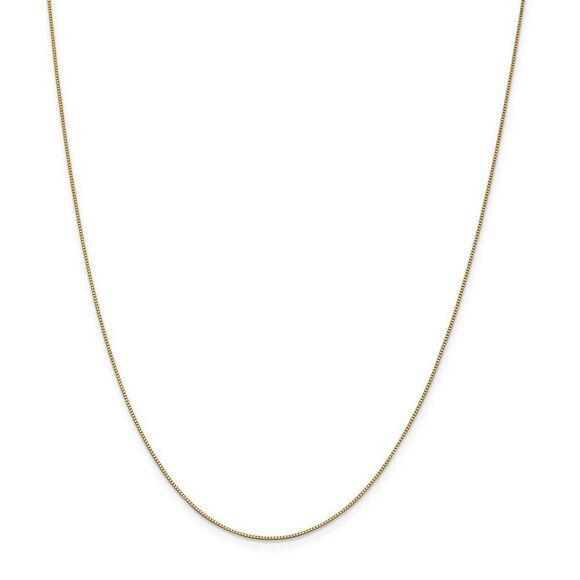 0.7mm, 14k Yellow Gold, Solid Box Chain Necklace, 16 Inch - Picture 3 of 8